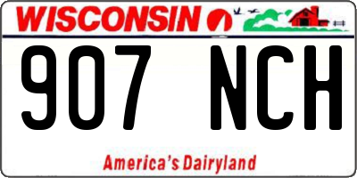 WI license plate 907NCH