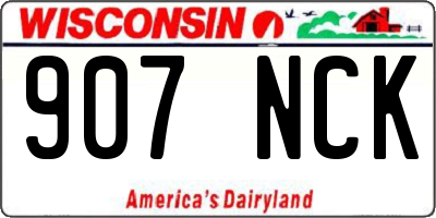 WI license plate 907NCK