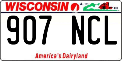 WI license plate 907NCL