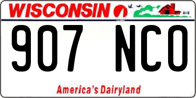 WI license plate 907NCO