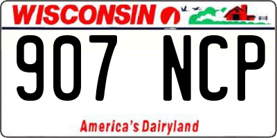 WI license plate 907NCP