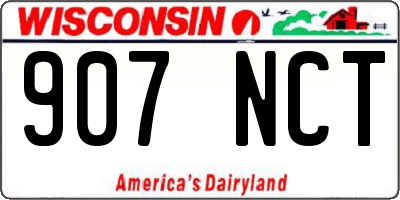 WI license plate 907NCT