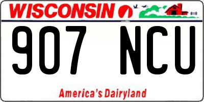 WI license plate 907NCU