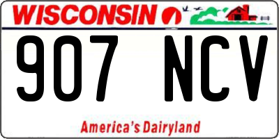 WI license plate 907NCV