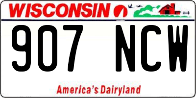 WI license plate 907NCW