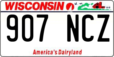 WI license plate 907NCZ