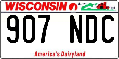 WI license plate 907NDC