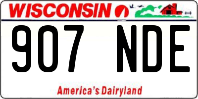 WI license plate 907NDE