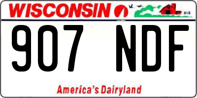 WI license plate 907NDF