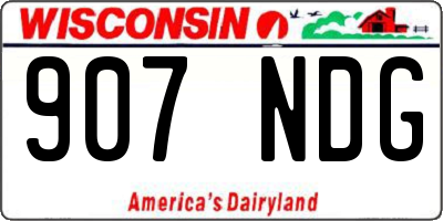 WI license plate 907NDG