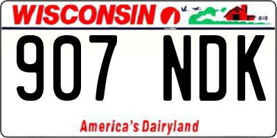 WI license plate 907NDK