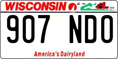 WI license plate 907NDO