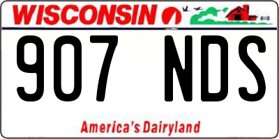 WI license plate 907NDS