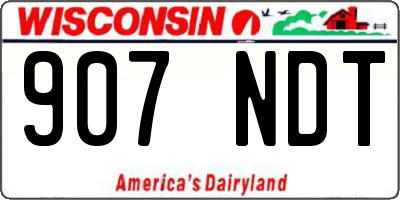WI license plate 907NDT