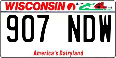 WI license plate 907NDW