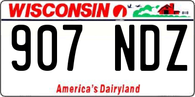 WI license plate 907NDZ