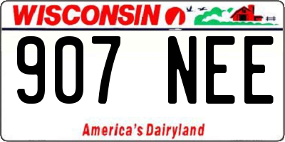 WI license plate 907NEE
