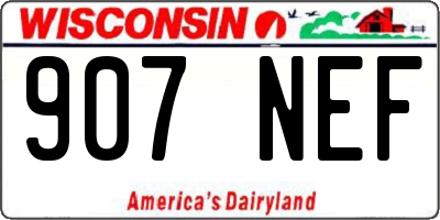 WI license plate 907NEF