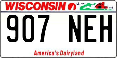 WI license plate 907NEH
