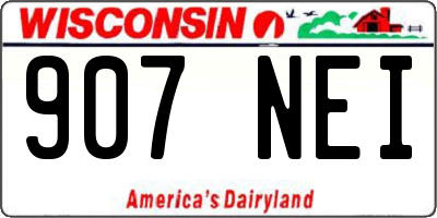 WI license plate 907NEI