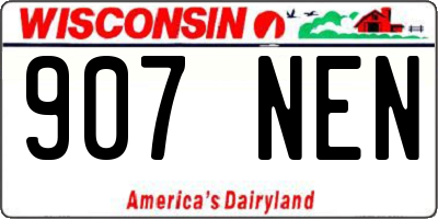 WI license plate 907NEN