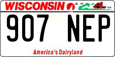 WI license plate 907NEP