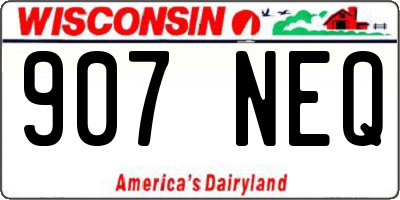 WI license plate 907NEQ