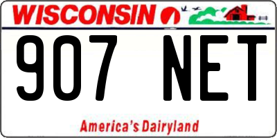 WI license plate 907NET