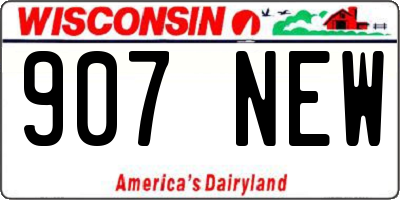 WI license plate 907NEW