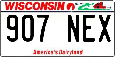 WI license plate 907NEX