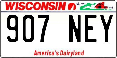 WI license plate 907NEY