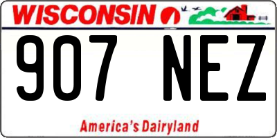 WI license plate 907NEZ