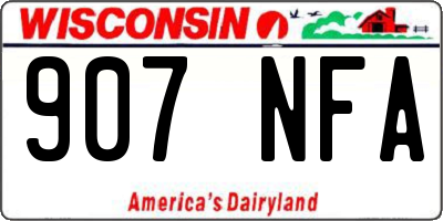 WI license plate 907NFA