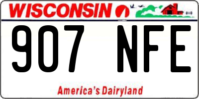 WI license plate 907NFE