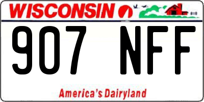 WI license plate 907NFF