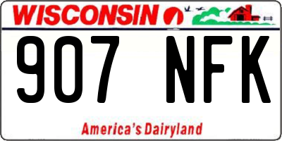 WI license plate 907NFK