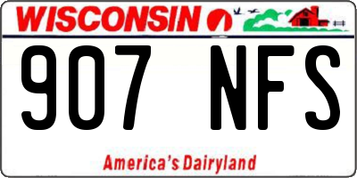 WI license plate 907NFS