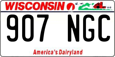 WI license plate 907NGC