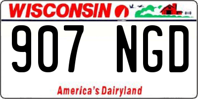 WI license plate 907NGD