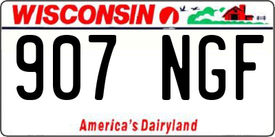 WI license plate 907NGF