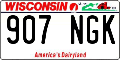 WI license plate 907NGK