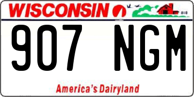 WI license plate 907NGM