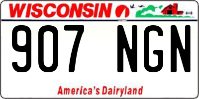 WI license plate 907NGN