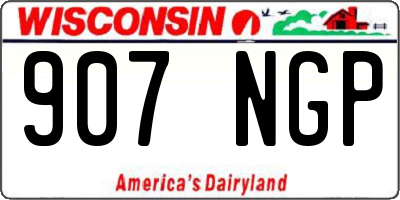 WI license plate 907NGP