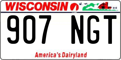WI license plate 907NGT
