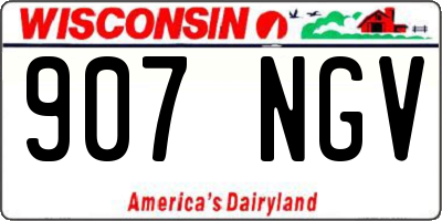 WI license plate 907NGV