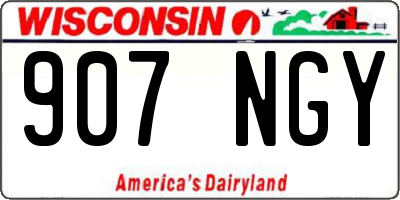 WI license plate 907NGY