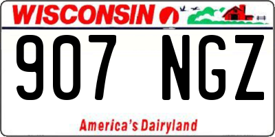WI license plate 907NGZ