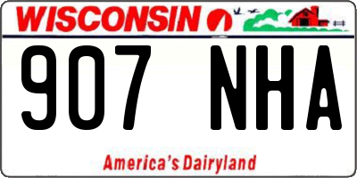 WI license plate 907NHA