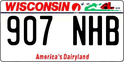 WI license plate 907NHB